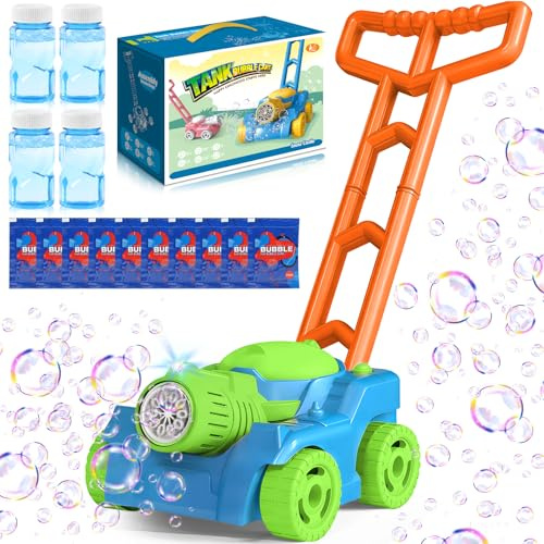 TEBOKHAD Tosaerba a Bolle per Bambini, Macchina Automatica per Soffiatore Di Bolle, Giocattoli a Sapone Con Luce LED, Feste Estive All'aperto Regalo Nozze, Regali per Bambini Di Oltre 3 Anni
