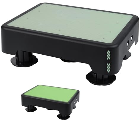 Cioquli rutschfest Halbstufe, Tritthocker mit Nachleuchtende, Bis 200 kg | 3-Stufig Höhenverstellbarer Trittstufe, Tragbare Einstiegshilfe für Senioren, Step Hocker für Bad, Auto, Wohnwagen, Outdoor