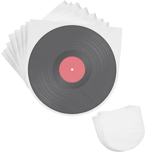 Firavggu 50pcs Vinyl Record inner Sleeves 12 Inch Plastic Record Sleeves LP Protective Sleeve Acid-Free Clear Vinyl Protective Album Cover Storage Sleeve for Single LPs (32.5 * 32.5cm)
