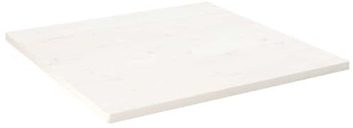 ULUYYUC Plateau de table blanc 90 x 90 x 2,5 cm en pin massif avec coins arrondis, moderne, pour table basse, salle à manger, bureau, cuisine