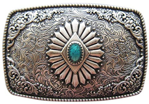 Jean's Friend Vintage Silver Plated Southwest Belt Buckle Gürtelschnallen US Stock