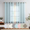 TOPICK Gardinen mit Ösen Einfarbig Gardinen für Wohnzimmer Kinderzimmer Junge Schlafzimmer Blau Transparent Durchsichtig Stores Landhausstil Modern Fenstergardinen 2er Set 175H x 140B (cm)