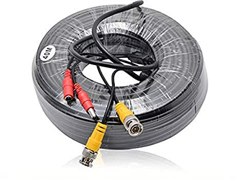 MASO Câble d'alimentation vidéo BNC 50 m RCA DC pour caméra de vidéosurveillance et enregistreur vidéo numérique
