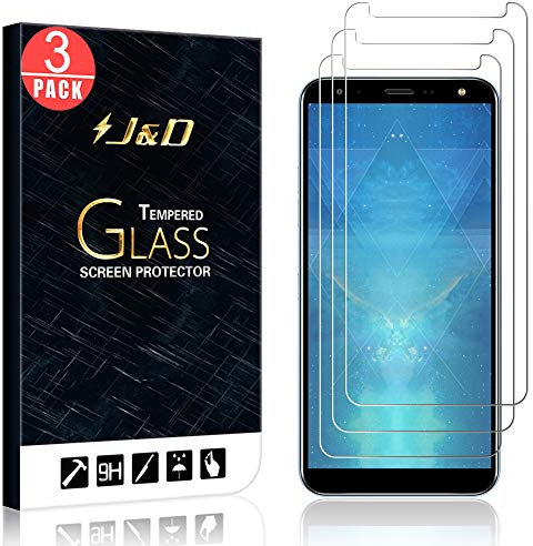J&D Kompatibel für LG K40 Gehärtetes Glas Schutzfolie, 3er Packungen Vorgespanntes Glas Nicht Ganze Deckung Glas Displayschutz für LG K40 Gehärtetes Glas Displayschutzfolie