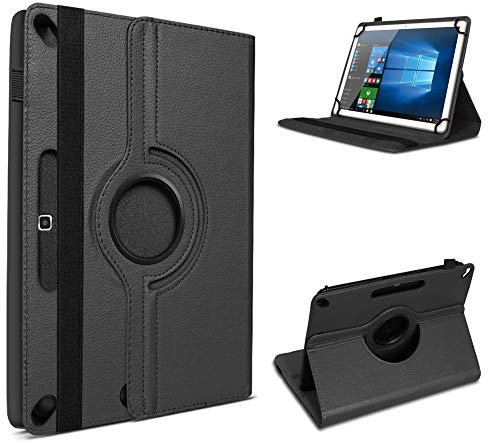 UC-Express Tablet Hülle kompatibel für Odys Space One 10 / SE Tasche Schutzhülle Cover Schutz Case 360° Drehbar Klapphülle, Farben:Schwarz