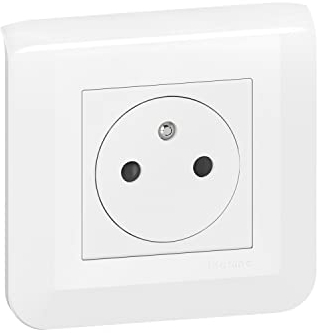 Legrand - Prise de courant Surface Mosaic blanc avec plaque et fixation à vis