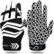 LOVMEAD American Football Handschuhe Erwachsener Jugend Herren Gloves Receiver Empfänger Handschuhe Ultra Stick für Sport Fußball (M, Weiß)
