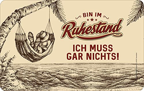 empireposter Ruhestand - muss gar Nichts - Resopal Brettchen Frühstücksbrettchen 23,5x14,5 cm