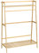 HOMCOM Portant à vêtements penderie porte-manteau avec 2 étagères 2 crochets et 1 barre de suspension en bambou - dim. 114L x 40l x 139H cm naturel