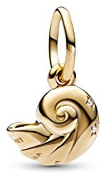 PANDORA x Disney Arielle die Meerjungfrau Charm-Anhänger mit 14 Karat vergoldeter Metalllegierng, Cubic Zirkonia, Kompatibel Moments Armbändern, 762685C01