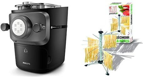 Philips Machine À Pâtes Series 7000 - Technologie ProExtrude, Pesée Automatique, Entièrement Automatique, 8 Disques De Mise En Forme, Noir (HR2665/93) & Ard'time - Séchoir à pâtes