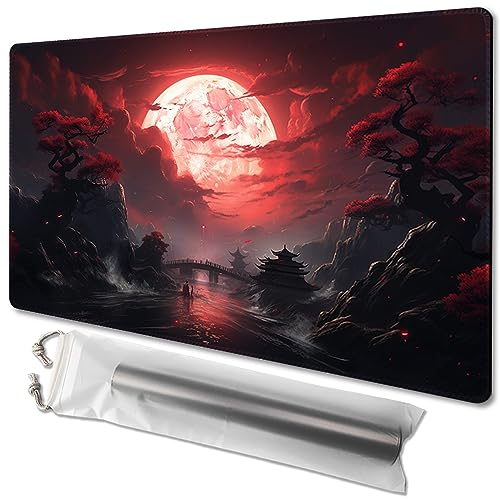 MTG Spielmatte, Größe 61 x 35,6 cm, kostenlose Aufbewahrungstaschen, rutschfeste Rückseite, ideal für Kartenspiel-Enthusiasten, TCG-Spielmatte (nicht mit Zone, Blutmond-Geheimnisse)