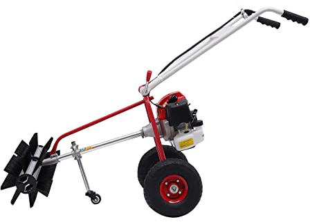 Kehrmaschine 1,7PS 2-Takt 43CC Schneefräse Benzin Handschubkehr Maschine Kehrbesen Motorbesen Schneefräse ,für Gehweg Gras Schnee Reinigung Rasen