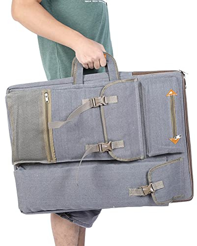 Bolsa de Arte Grande para Bocetos Al Aire Libre, Tela de Lona Impermeable, Almacenamiento de Lápices, Bolsillo para Caja de Color, Transporte Conveniente con Almacenamiento de