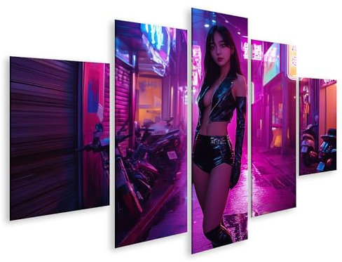 islandburner Prime Bild auf Leinwand Cyberpunk Wandbild für Gaming-Liebhaber, ideal für Home-Office Bilder Wandbilder Poster