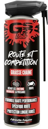 GS27 - Graisse Chaine Route et Compétition GS27 Moto - Ultra Adhérente - Système Double Diffusion - 300ml