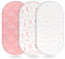 Unnivoll Lot de 3 draps-housses pour couffin pour bébé garçon et fille, super doux et respirant, facile d'entretien, blanc, rose, lune