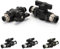Lot de 5 connecteurs pneumatiques - Valve pneumatique de 10 mm avec raccord rapide - Valves de régulation du débit d'air pour raccords de tuyau d'air