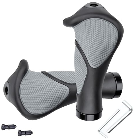 Anti-Slip Locking Bike Grips for 22.2mm Handlebar, Soft Rubber Comfort Bicycle Handlebar Grips for MTB BMX Mountain Road Bike
