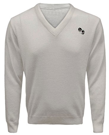 Country Terrain V Neck Bowling Full Sleeve Jumper Part of The Collection Light Weight Long Top Sweater Pullover Bowls Lawn Green Sport Outdoor White Mens Ladies Unisex