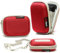 Navitech Red Hard Protective Earphone/Headphone Case Compatible with The Skullcandy Smokin' Buds 2 in-Ear Audio Earbud Headphones