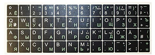 Tastaturaufkleber, deutsch-russisch