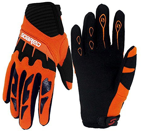 Gtopart Atmungsaktiv 50g Kinder Fahrradhandschuh, Skateboard Handschuhe, Rollschuhhandschuhe (orange, M)