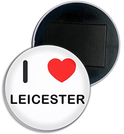 I Love Leicester - 77mm Button Badge Fridge Magnet