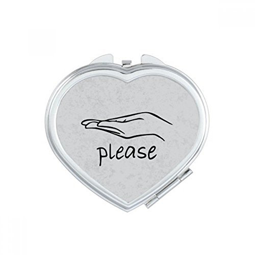 DIYthinker Schwarz Demuth Personalisierte Gesture Herz Compact Make-up Spiegel Beweglicher Nette Handtaschenspiegel Geschenk Mehrfarbig