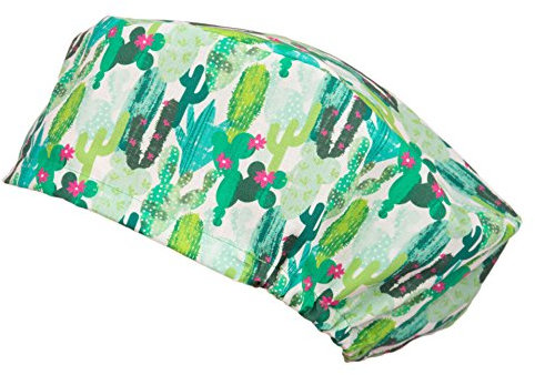 Pilucaps, Gorro quirófano pelo largo modelo CACTUS unisex ajustable con goma para mujer y hombre 100% algodón