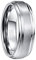 NUNCAD 7mm Bague Simple Argent avec Côté Blanc en Tungstène Poli Comfort pour Homme Femme Mariage Lifestyle Loisir Cadeau Taille 61(19.4)