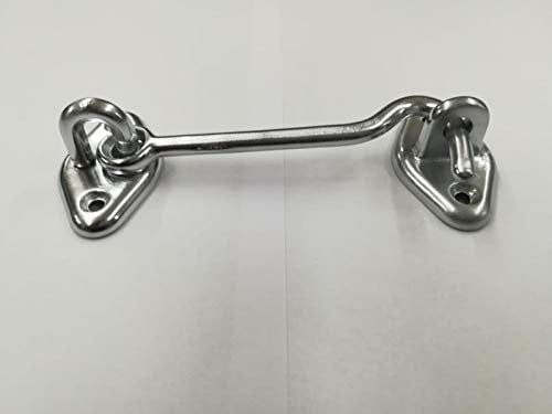 effedielle® GANCIO FERMAPERSIANE IN OTTONE CROMO SATINATO utilizzabile sia su PORTE che su FINESTRE LUNGHEZZA DEL GANCIO MM.80