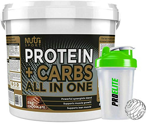 Nutrisport Protein + Complex Carbs All in One 5kg / 5000g + Shaker (Chocolate)