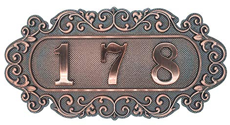 Hausnummer Benutzerdefiniertes Haustürschild Hausschild Bronze Türnummer Wandaufkleberes Hausnummernschild Nach Wunsch Wandschilder Retro Zimmernummer Türschilder für Haustür Gatren Hotel Tür