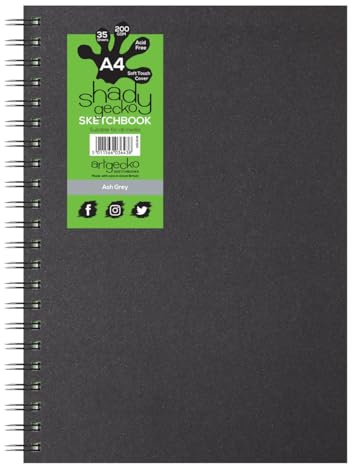 Artgecko Grey Toned Sketch Book A4 Portrait - 70 Pages (35 Sheets) 200gsm Card