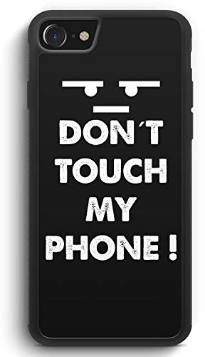 MUNIQASE Don't Touch My Phone BK - Silikon Hülle für iPhone SE 2020 - Motiv Design Spruch Lustig Cool Witzig Jungs - Cover Handyhülle Schutzhülle Case Schale