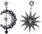 HMOOY Bohemia Luna Estrella Asimétrica Pendientes Pendientes de aro Cristal Luna y Sol Gota Pendientes Largos Retro Exquisito Estilo Punk Accesorios Joyería Para Mujeres Niñas, Metal