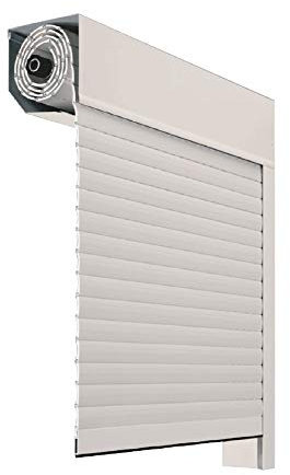 Kit complet de volet roulant en aluminium 45° avec moteur et bouton mural (1400 x 1400 mm, ivoire)