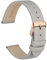 WOCCI 20mm Elegantes Uhrenarmband für Damen mit Roségoldener Schnalle (Grau)