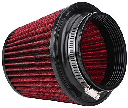 High Flow Inlet Air Filter, Universal Car Air Intake, Round Cone Air Filter Cleaner, Clamp-On Engine Air Filter, 100mm, Model Number: i3e4xvpbgd4941-01