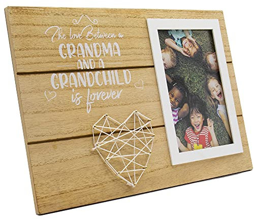 Thetford Design Love Grandmother Heart String Art Photo Frame (4x6) – The Love Between a Grandma and Grandchild is Forever – Gifts for the Perfect Grandma Mother’s Day