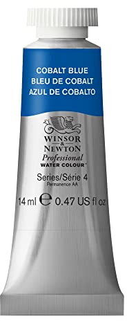Winsor & Newton 8840515 Professional Aquarellfarbe, lebendige Wasserfarben in Künstlerqualität, hohe Farbbrillanz & Leuchtkraft, lichtecht, Archivqualität, 14ml Tube - Kobaltblau