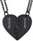 U7 Liebepaar Anhänger Halsketten personalisiert 2PCs Puzzle Herz mit Name Gravur schwarz Edelstahl Partnerketten Freundschaftsketten Modeschmuck Accessoire für Valentinstag Jahrestag