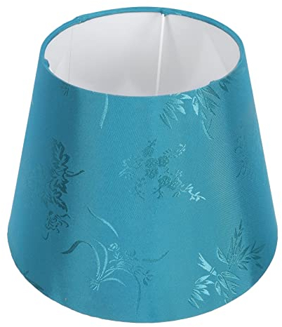 Lurrose Tischlampe Lampenschirm Stoff Ersatzschirm Kronleuchter Stoffschirm Trommel Lampenschirm Stickerei MusterTextilschirm E14 E27 Lampe Schatten für Pendelleuchte Wandlampe Nachtlicht Blau