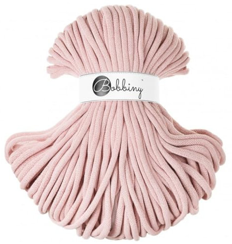 Bobbiny Jumbo Makramee-Schnur, 9 mm, Pastellrosa, 100 m