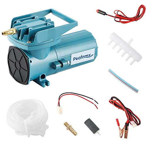 Poafamx Air Pump 60W 80L/min Oxygen Pump for Aquarium Fish Pond Battery Powered Portable AIR Aerator for Transporting Outdoor Fishing (60w)