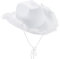 Qtinghua Chapeau de cowboy blanc/rose pour femme, chapeau de cowgirl avec bordure en plumes moelleuses pour cosplay, déguisement, jeu de rôle, cosplay, fête d'anniversaire (blanc, taille unique)