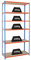 PROREGAL Schwerlastregal Giant MULI | HxBxT 250x120x30cm | 6 Fachböden | Fachlast 200kg | Blau-Orange | Lagerregal Kellerregal Werkstattregal Metallregal Fachbodenregal Steckregal