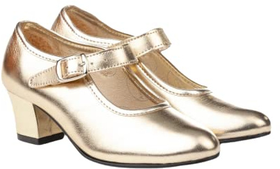 Angelitos Mod 307 Metalliserad Flamenca Sko, Gyllene, 27 EU