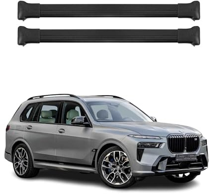 OMAC Dachträger für BMW X7 G07 2018-2026 Aluminium 2 Stangen Schwarz | bis 75 kg Traglast, Querträger, Grundträger